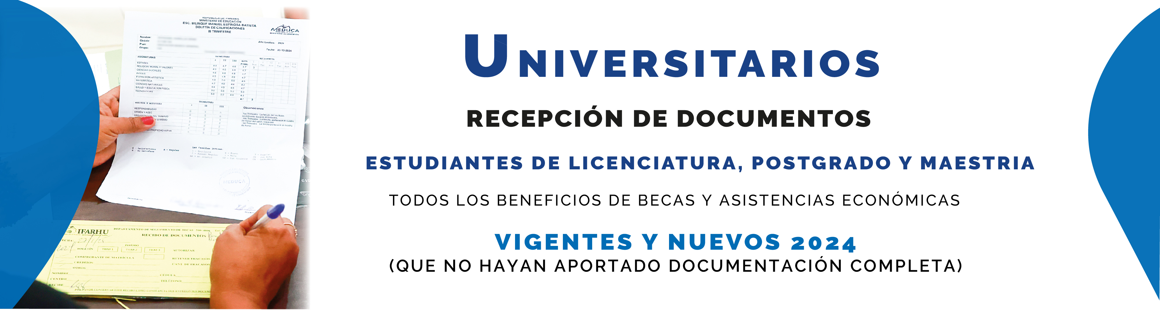 Recepción de documentos: Estudiantes Universitarios